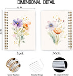 JWVK Vintage Wild Flower Botanical Plant Notebook 03,Rustic Spring Floral Cottagecore Notebook Journal for Work Office School Student Teacher,Hardcover Spiral Notebook 5.5x8.5