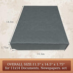 Golden State Art, Archival Folio Storage Box 11x14, Clamshell Design with Metal Edge, Preserve and Store Photos Documents Cards Prints Arts Crafts DIY, Gray, Pack of 2