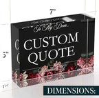 Personalized Gifts, Custom Quote Block Letter Board,Crystal-Clear Acrylic with Gift Box,17 Styles, Holiday and Christmas Gift for Mom, Dad, Girlfriend, Him or Her, Husband, Wife (5"x7, Floweret)