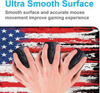 Oversized American Flag Computer Desk Pad, Non Slip Keyboard Pad, Custom Thick Seam Edge Office and Home Mouse Pad 35.4 x 15.7 Inches