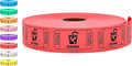 Tacticai 1000 Raffle Tickets, Drink, Red (1 of 8 Colors), Single Roll for Events, Entry, Class Reward, Fundraiser & Prizes