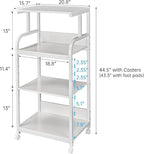 Fannova 4 Tier White Printer Stand Table with Adjustable Shelves, Movable Printer Shredder Stand with Wheels for Home Office Storage and Organization, Rolling Cart for Computer Tower CPU