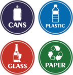 4PCS Recycle Stickers for Trash Bins,Self-adhesive Waterproof Trash Recycle Stickers, Recycling Labels for Trash Can for Home, Office, Apartment, Hotel, School and Public Area