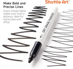 Shuttle Art Dry Erase Markers, 15 Pack Black Magnetic Whiteboard Markers with Erase,Fine Point Dry Erase Markers Perfect For Writing on Whiteboards, Dry-Erase Boards,Mirrors for School Office