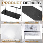 Zhengmy 1 Pcs Tabletop Sign Holder with Flat Base 11" x 8.5" Double Sided Countertop Sign Holder Horizontal Desktop Display Stand Metal Poster Display Stand for Office Store Restaurant Hotels, Black