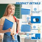 Henoyso 18 Pcs Plastic Folders with Clear Front Pockets Heavy Duty File Folders with 2 Pockets and Card Slot for Student Communication School Office Presentation Report (Blue)