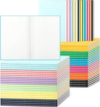 ALKALO 60 Pack Colorful Blank Notebooks for writing, Journals Bulk, A5 Composition Books, 8.3x5.5 Inch, 60 Pages, 30 Sheets Sketchbooks for Office School Travel Supplies (Blank-60 pack, 12 Colors)