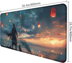 Fantasy Wuxia Extended Anime Mouse Pad, Large Gaming Mouse Pad XXL Laptop Mouse Keyboard Pad 35.4 x 15.7-Inch Office Desk Decoration