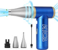 KiCA Electric Air Duster - Jet Fan 2S Rechargeable Air Duster, 117000RPM Brushless Motor, Metal Shell, 56 MPH Wind Speed, Jet Dry Blower for Keyboard, PC, Car & Home Cleaning (Blue)