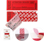 ChtepTamper 100 Pieces Total Transfer Tamper-Evident Stickers Security Labels Great for Goods Shipping,Exchange of Agency Files, Privacy Protection or More(Serial Number 0.8 * 2.4inches Red)