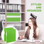 Henoyso 36 Pcs 3 Ring Binder 0.5 Inch Round Fits Letter Size 8.5'' x 11'' Paper Plastic Flexible Binder Bulk Holds 140 Sheets with 1 Pockets Versatile Organizer for Home Office School (Tender Green)