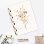 JWVK Elegant Flower Spiral Notebook, Rustic Cottagecore Floral Botanical Notebooks for Note Taking, Floral Aesthetic Journal for Women, Girly Office Supplies, 5.5x8.3 Inch