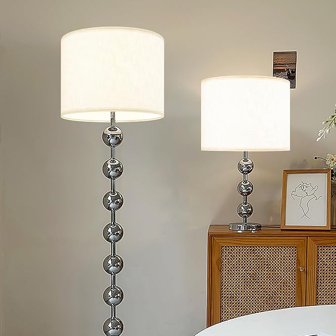 White Linen lampshades Large Drum Lamp Shade 16" Top x 16" Bottom x 12" High (Spider) Modern Lamp Shade for Table&Floor Lamp - Lampshades Replacement By GO&SO Assembly Required