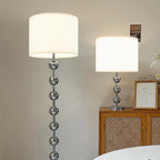White Linen Lampshades Set of 2 Large, Drum Lamp Shade 16" Top x 16" Bottom x 12" High (Spider) Modern Lamp Shades for Table Lamps & Floor Lamp - Lampshades Replacement,Required Assembly -By GO&SO
