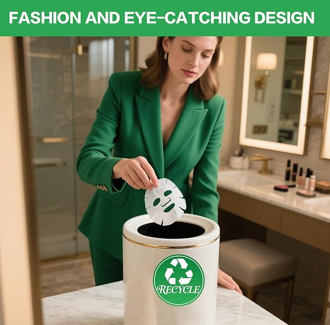 TINNALART Recycle Stickers for Trash Bins, 4-Pack Trash and Recycle Stickers, Green and Black (H1)