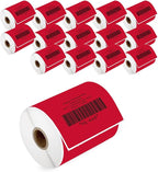 HOUSELABELS 4" x 6" Red Shipping Labels on 1" Core Compatible with Zebra and Rollo Printers, 15 Rolls / 250 Labels per Roll