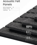 Fluxynara Felt Bulletin Board Tiles -28"x18" with 40 Adhesive Tabs, Cork Board Alternative for Office Decor, Push Pin Board Wall Organizer 6-Pack (Charcoal Gray)