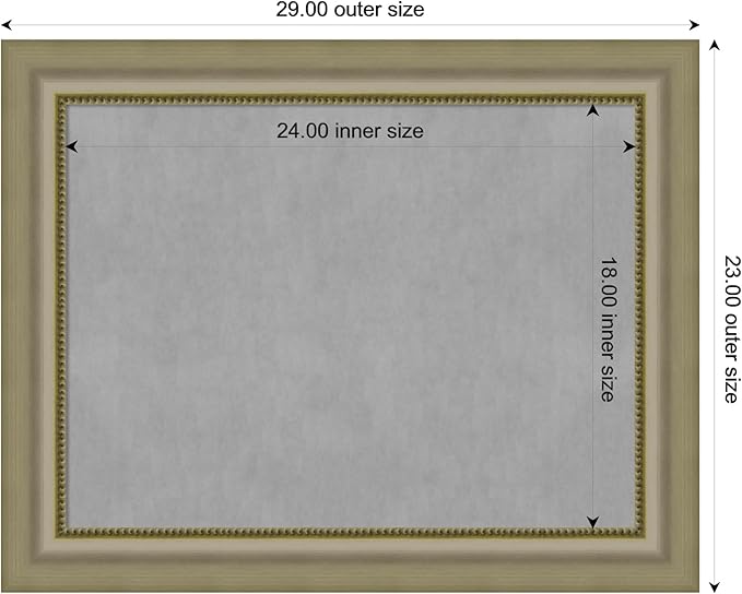 Amanti Art Silver Framed Magnetic Board 23x29 Medium Vision Board for use with Magnets, 100% Metal Sheet to Display Items as Office Decor or for Home Organization in mudroom, Kitchen or Kids Room