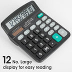 5 Pack Calculator Bulk, 12 Digits Calculators Desktop with Large LCD Display and Sensitive Butto, Solar and Battery Dual Power, Desk Calculator for Office, School, Home