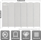 Cocosica 6 Panel Room Divider,6Ft Folding Privacy Screen,Tall - Extra Wide Foldable Panel Partition Wall Divider with Diamond Double-Weaved Hand-Woven Design Room Screen Divider
