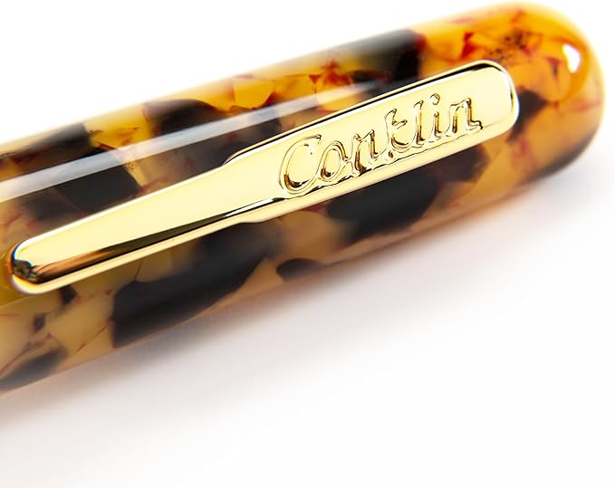 Conklin All American Fountain Pen in Tortoiseshell – Broad Nib, Vintage Design & Superior Craftsmanship – Ideal Gift for Professionals & Pen Enthusiasts