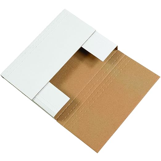 Tape Logic TLM2BK Easy-Fold Mailers, 12 1/8" x 9 1/8" x 2" White (Pack of 50)