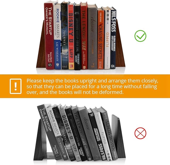 DRELIFAM Wood Handmade Book Ends to Hold Books Large Heavy Duty Bookends for Shelves Decorative Book End for Heavy Books