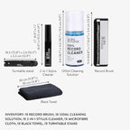 Big Fudge Complete Vinyl Record Cleaning Kit - 6-in-1 Vinyl Cleaner - incl. Carbon Fiber Brush, Stylus Cleaner, Drying Stand, Microfiber Cloth & Towel - Record Player Accessories