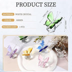 PATIKIL Butterfly Crystal Paperweight, 75mm / 3 Inch Crystal Paperweight Paper Weight for Home Office Desktop Table Decor Wedding Party Jewelry Ornaments, Green