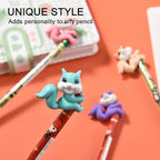 24Pcs Pencil Top Erasers for Kids, Squirrel Pencil Erasers Toppers Bulk, Cute Cap Erasers for Party Favors Classroom Rewards