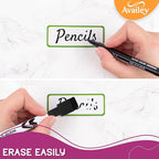 Availey 48 Pieces (3.2 x 1.2) - Colored Border Magnetic Dry Erase Labels - Reusable Strips for Classroom Home Office Garage Refrigerator Blank Writable Erasable Cards Name Tags Students Locker Shelf