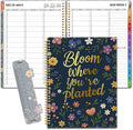 SUNEE 2026 Appointment Book, Quarter-Hourly, Weekly & Monthly - from January 2026 - December 2026, 8.5"x11" Weekly Planner, Flexible Cover, Note Pages, Pockets, Bookmark, Spiral Binding, Navy Flower