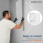 BUBOS 2 PCS Acoustic Panels,47.2''x11.8'' Fabric Soundproof Wall Panels,Self-adhesive Sound Absorbing Panels for Studios, Office, Home Theater, Fabric-Clad-N Light Grey