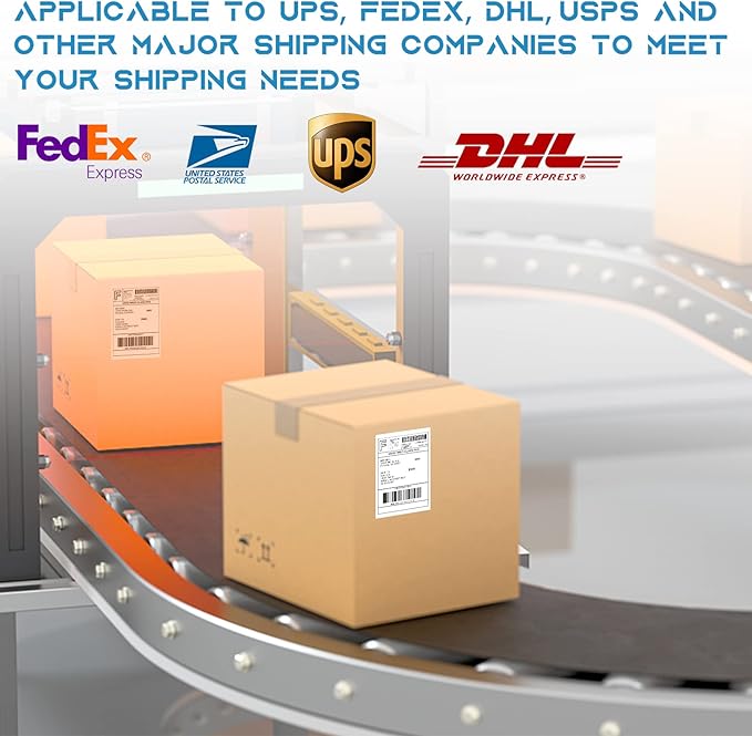 MFLABEL 4x6 Thermal Shipping Labels - 4 Rolls of 250, Perforated & Smudge-Proof Direct Thermal Labels Compatible with Rollo, Zebra, for Amazon UPS FedEx Shopify