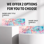 Personalized Name Plate for Desk Custom Acrylic Desk Name Plate Custom Employee Appreciation Gifts Office Gifts for Women, Men, Boss, Coworkers, Teacher, Nurse (Pink-Blue Butterfly)