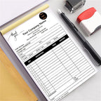 Custom Invoice Book in 3-Part /2-Part Receipt Book with Carbon Copies Personalized Carbonless Service Invoice Form Books Sales Order Book with Company Name Logo Address,C3-Thank You Receipt