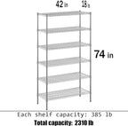 Regal Altair 18" Deep x 42" Wide x 74" Height Wire Shelving Kit | 6-Tier | NSF Commercial Storage Rack Unit