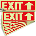 iSYFIX Exit Stickers Signs with Directional Up Arrow 6 Pack 12x4 Inch - Glow in the Dark Photoluminescent Vinyl for Office, School, Business, Warehouse - UV & Weather Resistant for Indoor/Outdoor Use