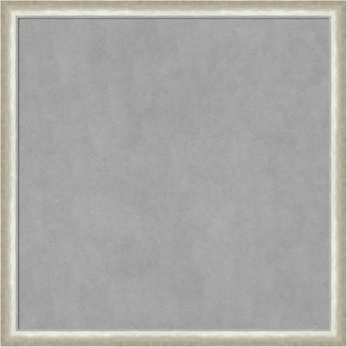 Amanti Art Silver Framed Magnetic Board 26x26 Medium Vision Board for use with Magnets, 100% Metal Sheet to Display Items as Office Decor or for Home Organization in mudroom, Kitchen or Kids Room