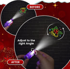 LovesTown 24PCS Christmas Party Favors Flashlights, Glow in The Dark Christmas Toys Bulk LED Light up Finger Lights for Party Decorations Goodie Bags Fillers Classroom Prizes