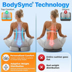 TOP COMFORT Seat Cushion, BodySync™ Technology with Non-Slip Gel & Memory Foam for Tailbone, Sciatica & Back Pain Relief, Office Chair Cushion, Car Seat Cushions for Driving (Light Grey)