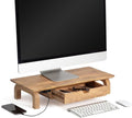 Anji Mountain Monitor Stand - Desktop Organizer & Laptop Riser, Ergonomic Monitor Riser, Space-Saving Monitor Stand for Desk, Durable Construction, Easy Assembly, Ideal for Home & Office,Natural