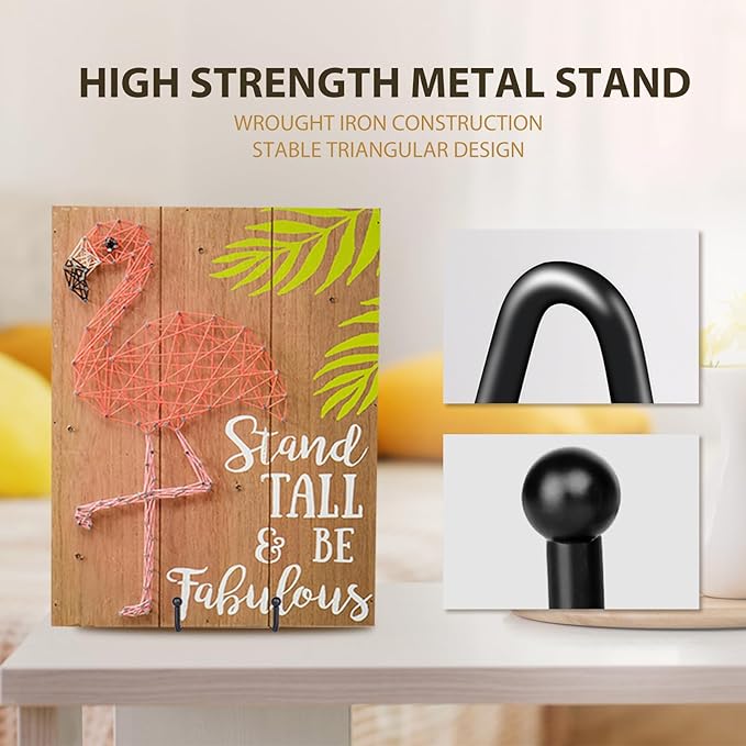 LIONWEI LIONWELI Plate Stands for Display - 6 Inch Metal Easels 2 Pack - Sturdy Tabletop Holders for Decorative Plates, Picture Frames, Books, Tablets, Vinyl Records & More - Black