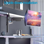 GUZHIKU Monitor Arm for 17 to 60 inch, Hold 44 lbs, Fully Adjustable Heavy Duty Desk Mount, Monitor Stand Fit 57 55 49", Ultrawide Monitors Bracket Clamp/Grommet Base VESA 75x75/100x100, Black,H9B