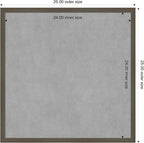 Amanti Art Grey Framed Magnetic Board 25x25 Medium Vision Board for use with Magnets, 100% Metal Sheet to Display Items as Office Decor or for Home Organization in mudroom, Kitchen or Kids Room