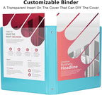 CIXILDTS 6-Pack 1-Inch Binder, Standard 3 Ring Binder Fit Letter Size Paper, Presentation View Binders, Light Blue