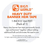 AJ Sign World (1-Pack 1" Heavy Duty Banner Hem Double Sided Permanent Tape (1-Inch x 164-Feet/54.5 Yards)