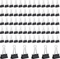 72 PCS Medium Binder Clips – 1.6Inch Heavy Duty Black Metal Paper Clamps, Paper Clips Clamps for Documents Reports, School Teachers Office Supplies