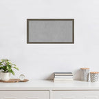 Amanti Art Grey Framed Magnetic Board 13x25 Small Vision Board for use with Magnets, 100% Metal Sheet to Display Items as Office Decor or for Home Organization in mudroom, Kitchen or Kids Room