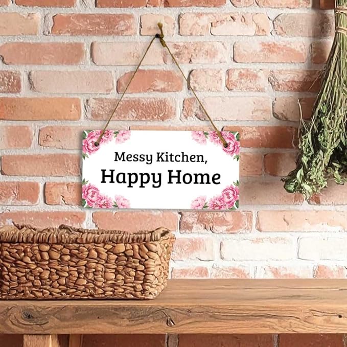 Signs ByLITA Peony Blush Personalized Hanging Wall or Door Sign (5 x 10") | Custom Signage for Your Home & Business